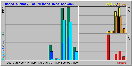 Usage summary for mujeres.wwholead.com