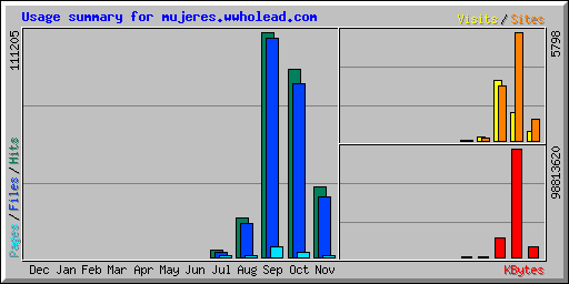 Usage summary for mujeres.wwholead.com